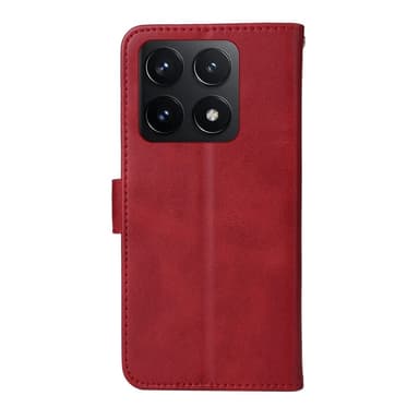 SKALO Xiaomi 14T PU-Läder Plånboksfodral - Röd
