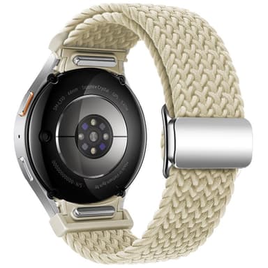 SKALO Flätat Tygarmband Samsung Watch 6 Classic 43mm/47mm - Beige