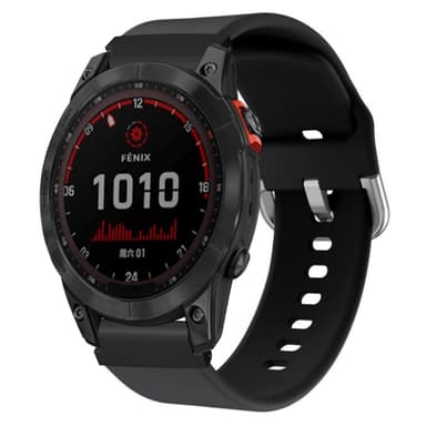 SKALO Silikonarmband Garmin Fenix 7S/7S Pro 42mm - Svart
