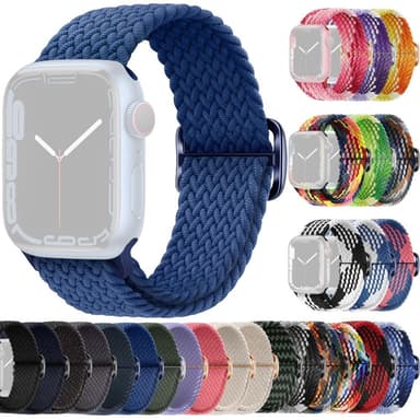 SKALO Flätat tygarmband Apple Watch Series 7-9 41mm - Blå
