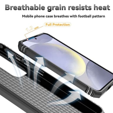 SKALO Samsung S24 FE Armor Hybrid Metallring Kameraslider - Svart