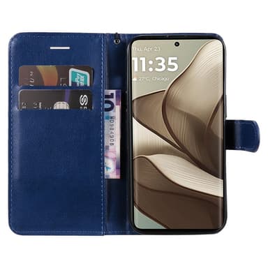 SKALO Motorola Edge 50 5G PU-Läder Plånboksfodral - Blå