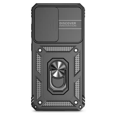 SKALO Samsung S24 FE Armor Hybrid Metallring Kameraslider - Svart