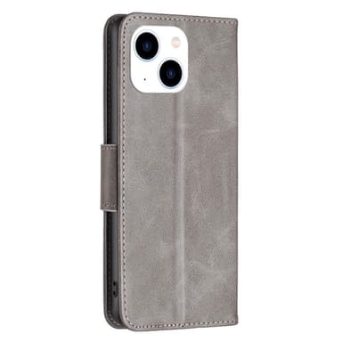 SKALO iPhone 15 Plånboksfodral i PU-Läder - Grå