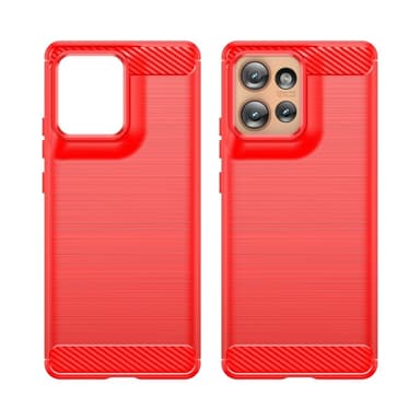 SKALO Motorola Edge 50 5G Armor Carbon Stöttåligt TPU-skal - Röd