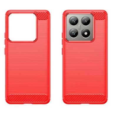 SKALO Xiaomi 14T Armor Carbon Stöttåligt TPU-skal - Röd