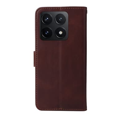 SKALO Xiaomi 14T PU-Läder Plånboksfodral - Brun
