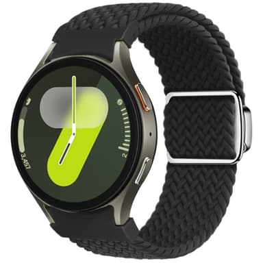 SKALO Flätat Tygarmband Samsung Watch 6 Classic 43mm/47mm - Svart