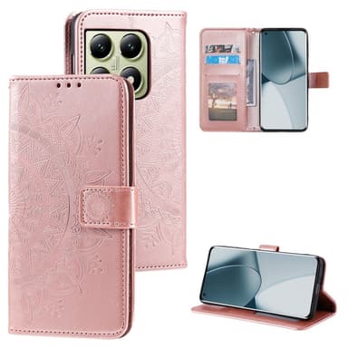 SKALO Xiaomi 14T Pro Mandala Plånboksfodral - Roséguld