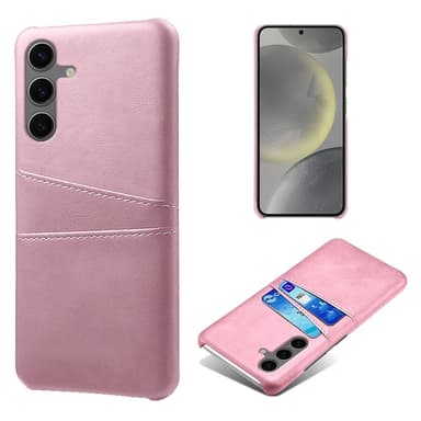 SKALO Samsung S24 FE PU Läder Skal med Korthållare/Plånbok - Roséguld