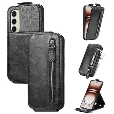 SKALO Samsung S24 FE Vertical Flip Fodral - Svart