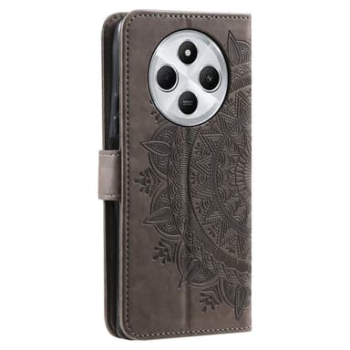 SKALO Xiaomi Redmi 14C Mandala Plånboksfodral - Grå