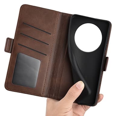 SKALO Xiaomi Redmi 14C Premium Plånboksfodral - Brun