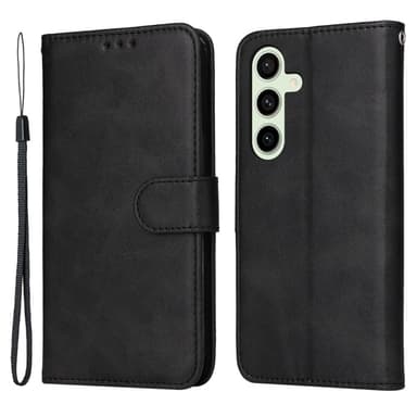 SKALO Samsung S24 FE PU-Läder Plånboksfodral - Svart