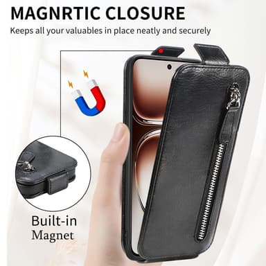 SKALO Samsung S24 FE Vertical Flip Fodral - Svart