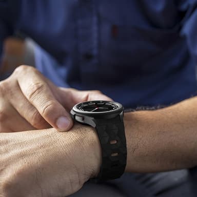 SKALO Hexagon Silikonarmband Samsung Watch 6 40mm/44mm - Svart