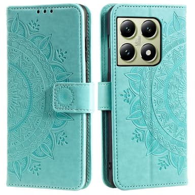 SKALO Xiaomi 14T Pro Mandala Plånboksfodral - Turkos