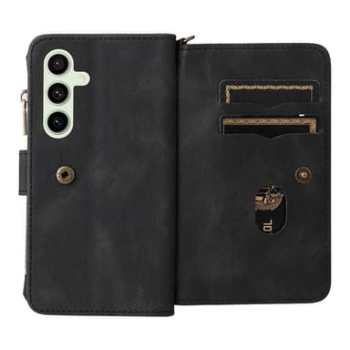 SKALO Samsung S24 FE Big Wallet 17-FACK Plånboksfodral - Svart