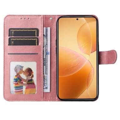 SKALO Xiaomi 14T Pro PU-Läder Plånboksfodral - Rosa
