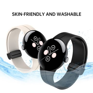 SKALO Silikonarmband metallspänne Google Pixel Watch / Pixel Watch 2 - Grön