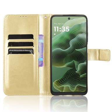 SKALO Motorola Moto G35 5G PU-Läder Plånboksfodral - Guld