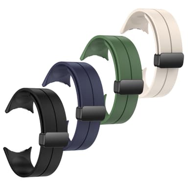 SKALO Silikonarmband metallspänne Google Pixel Watch / Pixel Watch 2 - Grön