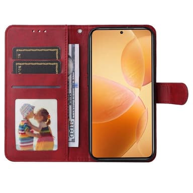 SKALO Xiaomi 14T Pro PU-Läder Plånboksfodral - Röd