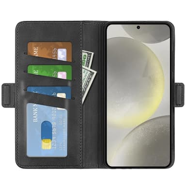 SKALO Samsung S24 FE Premium Plånboksfodral - Svart