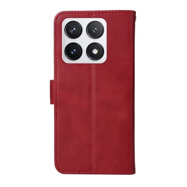 SKALO Xiaomi 14T Pro PU-Läder Plånboksfodral - Röd