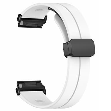 SKALO Silikonarmband metallspänne Garmin Fenix 7X/7X Pro 51mm - Vit