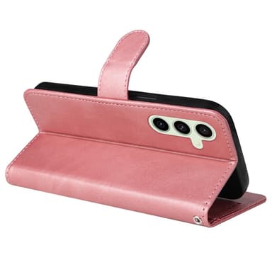 SKALO Samsung S24 FE PU-Läder Plånboksfodral - Rosa