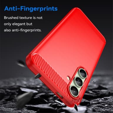 SKALO Samsung S24 FE Armor Carbon Stöttåligt TPU-skal - Röd