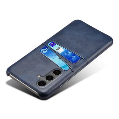 SKALO Samsung S24 FE PU Läder Skal med Korthållare/Plånbok - Blå