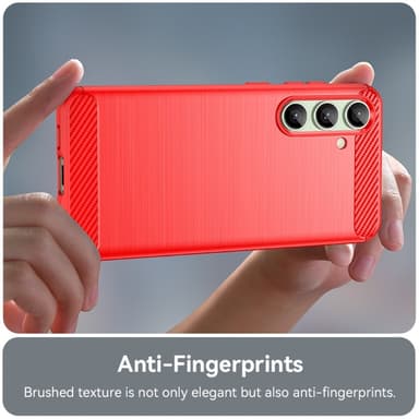 SKALO Samsung S24 FE Armor Carbon Stöttåligt TPU-skal - Röd