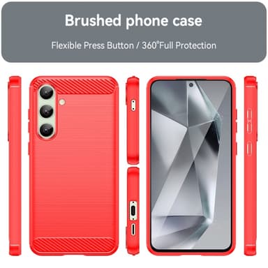 SKALO Samsung S24 FE Armor Carbon Stöttåligt TPU-skal - Röd