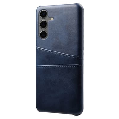 SKALO Samsung S24 FE PU Läder Skal med Korthållare/Plånbok - Blå