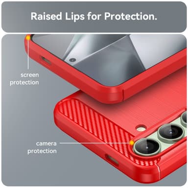 SKALO Samsung S24 FE Armor Carbon Stöttåligt TPU-skal - Röd