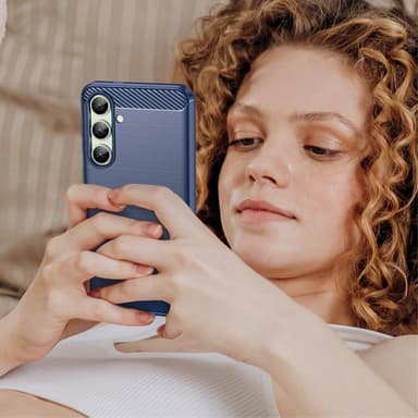 SKALO Samsung S24 FE Armor Carbon Stöttåligt TPU-skal - Blå