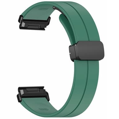 SKALO Silikonarmband metallspänne Garmin Fenix 7X/7X Pro 51mm - Grön