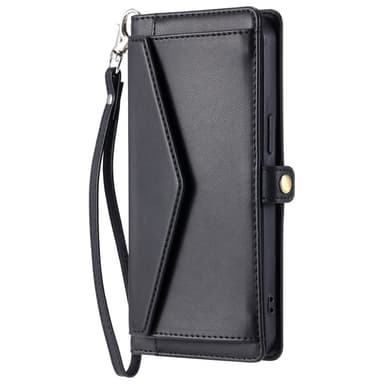 SKALO Samsung S24 FE PU-Läder Envelope Plånboksfodral - Svart