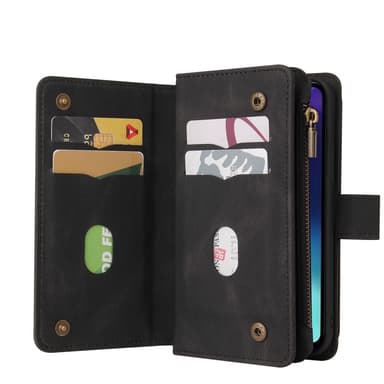 SKALO Xiaomi Redmi 14C Big Wallet 17-FACK Plånboksfodral - Svart