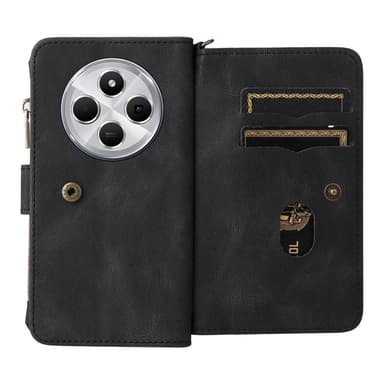 SKALO Xiaomi Redmi 14C Big Wallet 17-FACK Plånboksfodral - Svart