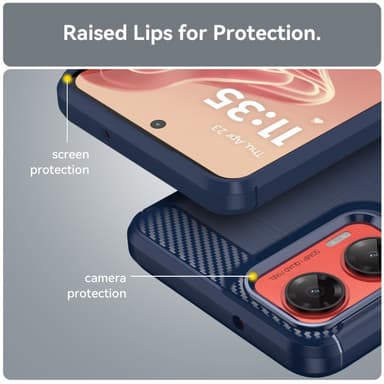 SKALO Motorola Moto G35 5G Armor Carbon Stöttåligt TPU-skal - Blå