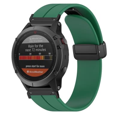 SKALO Silikonarmband metallspänne Garmin Fenix 7X/7X Pro 51mm - Grön