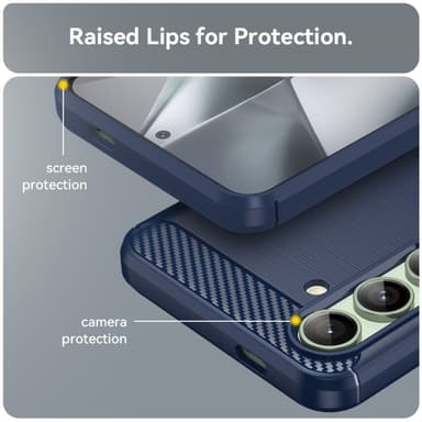 SKALO Samsung S24 FE Armor Carbon Stöttåligt TPU-skal - Blå