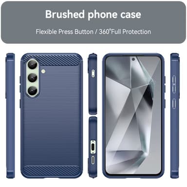 SKALO Samsung S24 FE Armor Carbon Stöttåligt TPU-skal - Blå