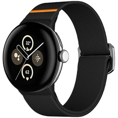 SKALO Tygarmband Bull Head Google Pixel Watch / Pixel Watch 2 - Svart