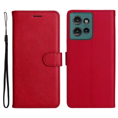 SKALO Motorola Edge 50 5G PU-Läder Plånboksfodral - Röd