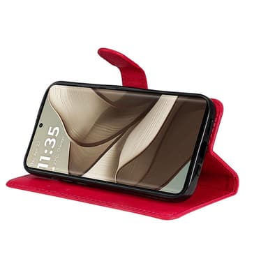 SKALO Motorola Edge 50 5G PU-Läder Plånboksfodral - Röd
