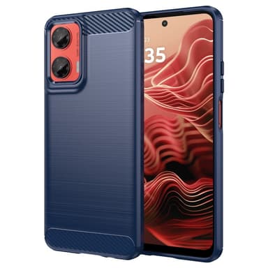 SKALO Motorola Moto G35 5G Armor Carbon Stöttåligt TPU-skal - Blå